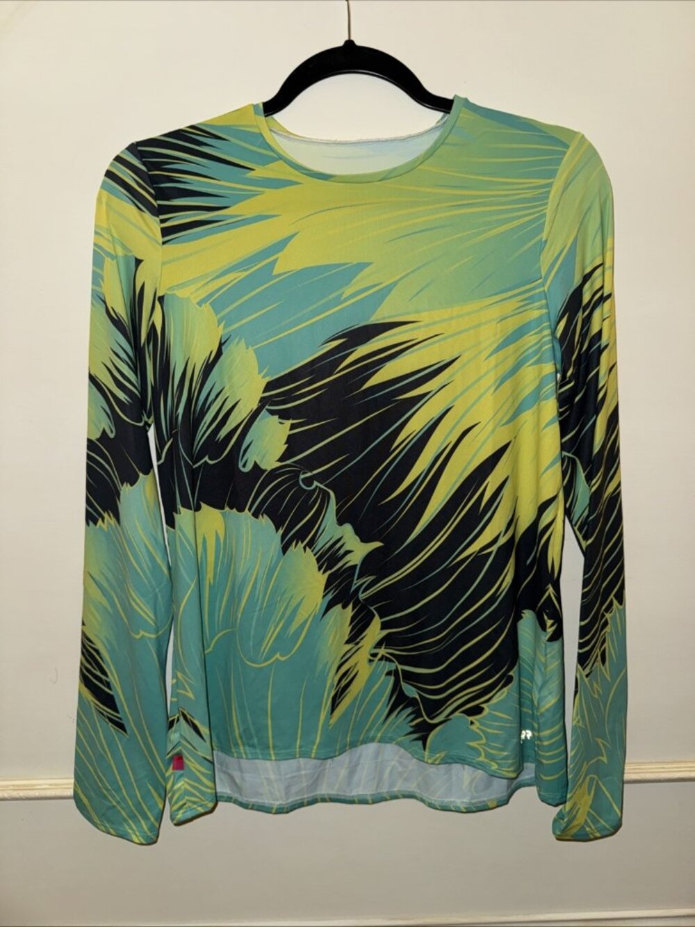 Terry Bike Top Soleil UPF 50+  Sun Jersey Long Sleeve! Size Medium Green Yellow
